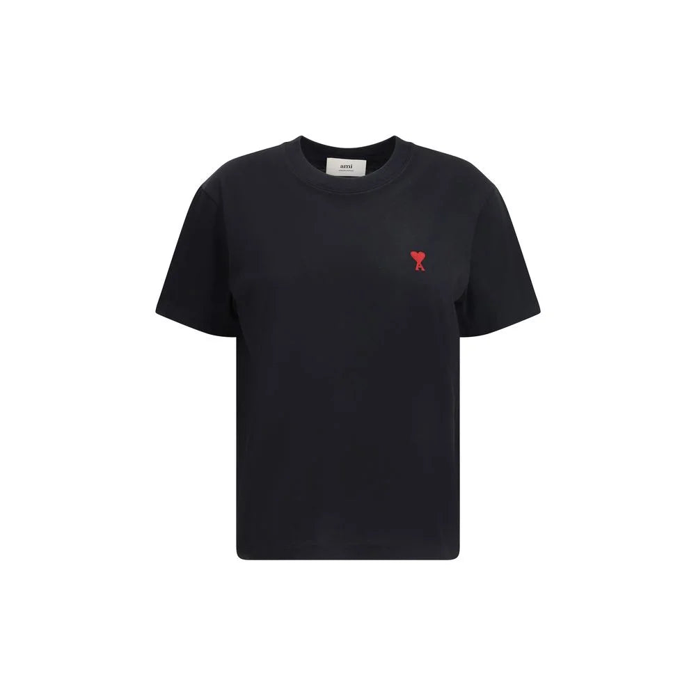Ami Paris Black Cotton T-Shirt - T-Shirts