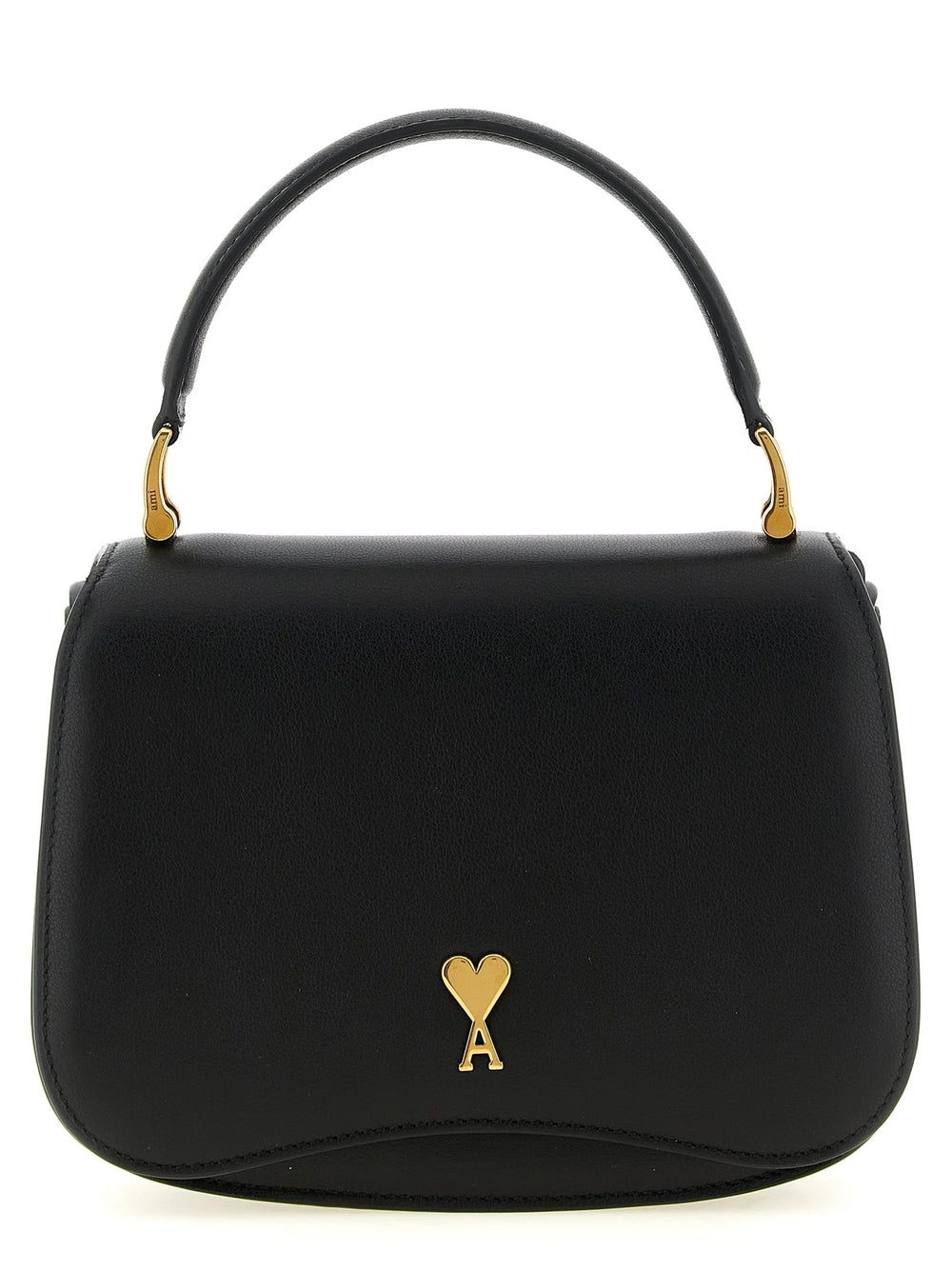 Ami Paris Black Cowhide Handbag