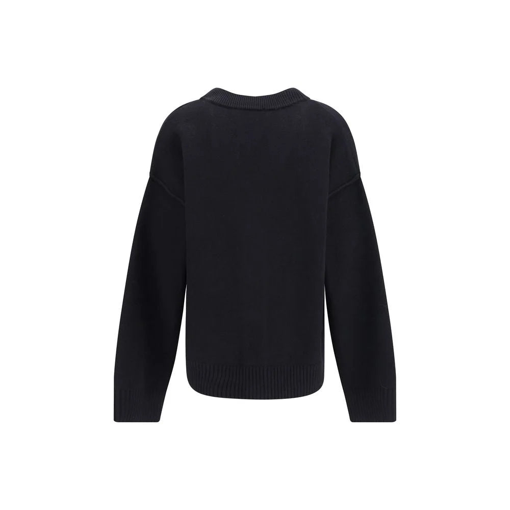 Ami Paris Black Fleece Wool Cardigan