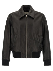 Ami Paris Black Lamb Leather Leather Jacket