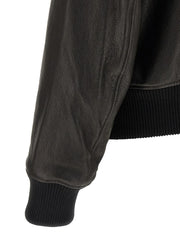 Ami Paris Black Lamb Leather Leather Jacket