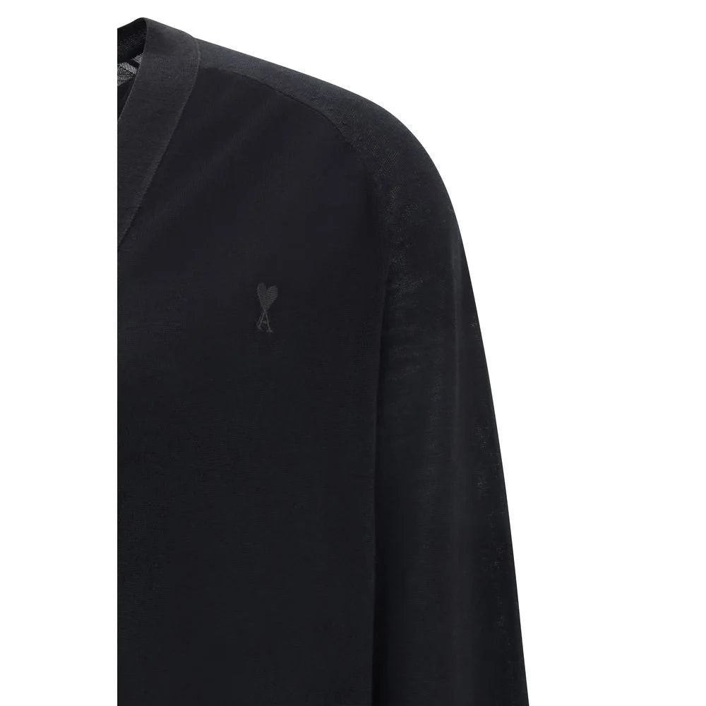 Cardigan en laine mérinos noir Ami Paris - XXL