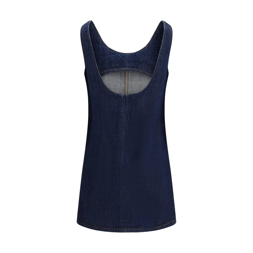 Ami Paris Blue Cotton Casual Dress - XS