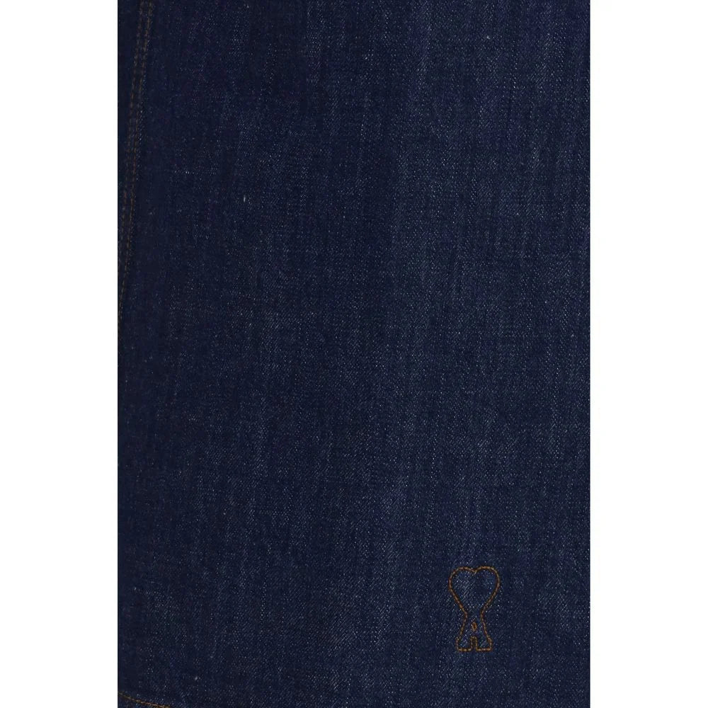Ami Paris Blue Cotton Casual Dress - XS