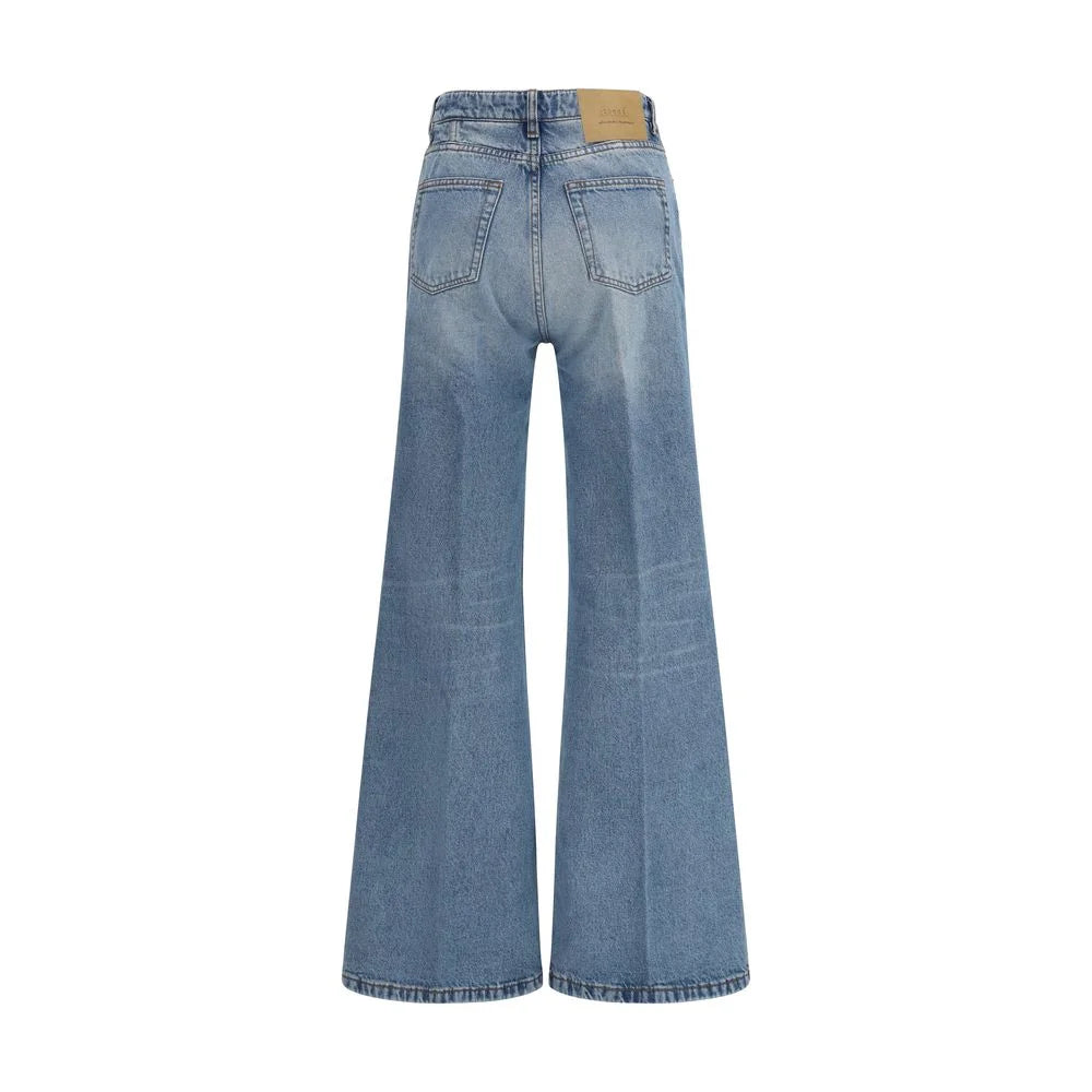 Ami Paris Blue Cotton Flared Jeans - 27