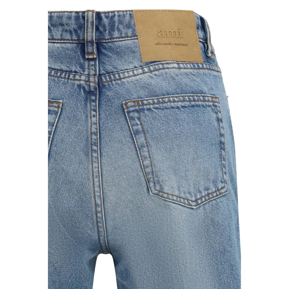 Ami Paris Blue Cotton Flared Jeans - 27