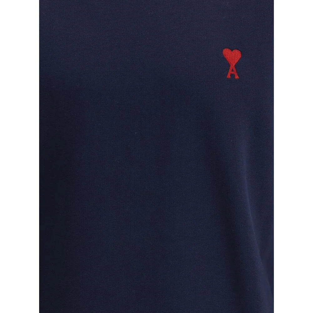 Ami Paris Blue Cotton Sweatshirt