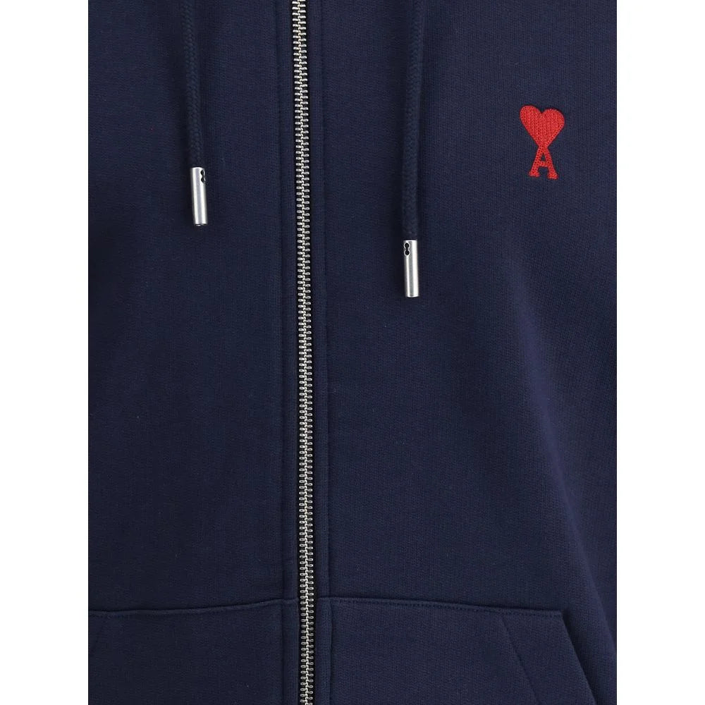 Ami Paris Blue Cotton Sweatshirt