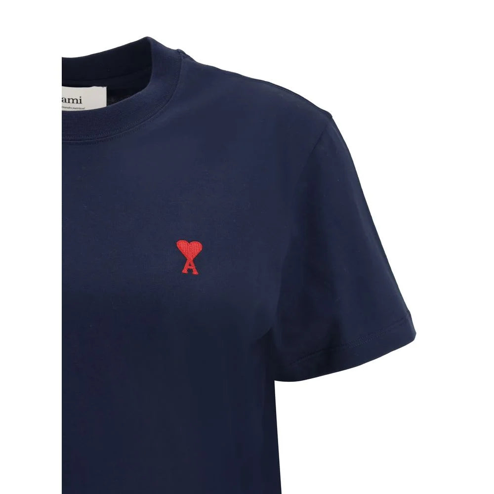 Ami Paris Blue Cotton T-Shirt - S