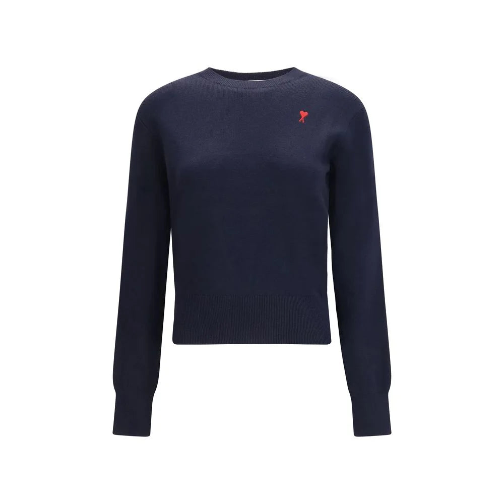Ami Paris Blue Merino Wool Sweatshirt