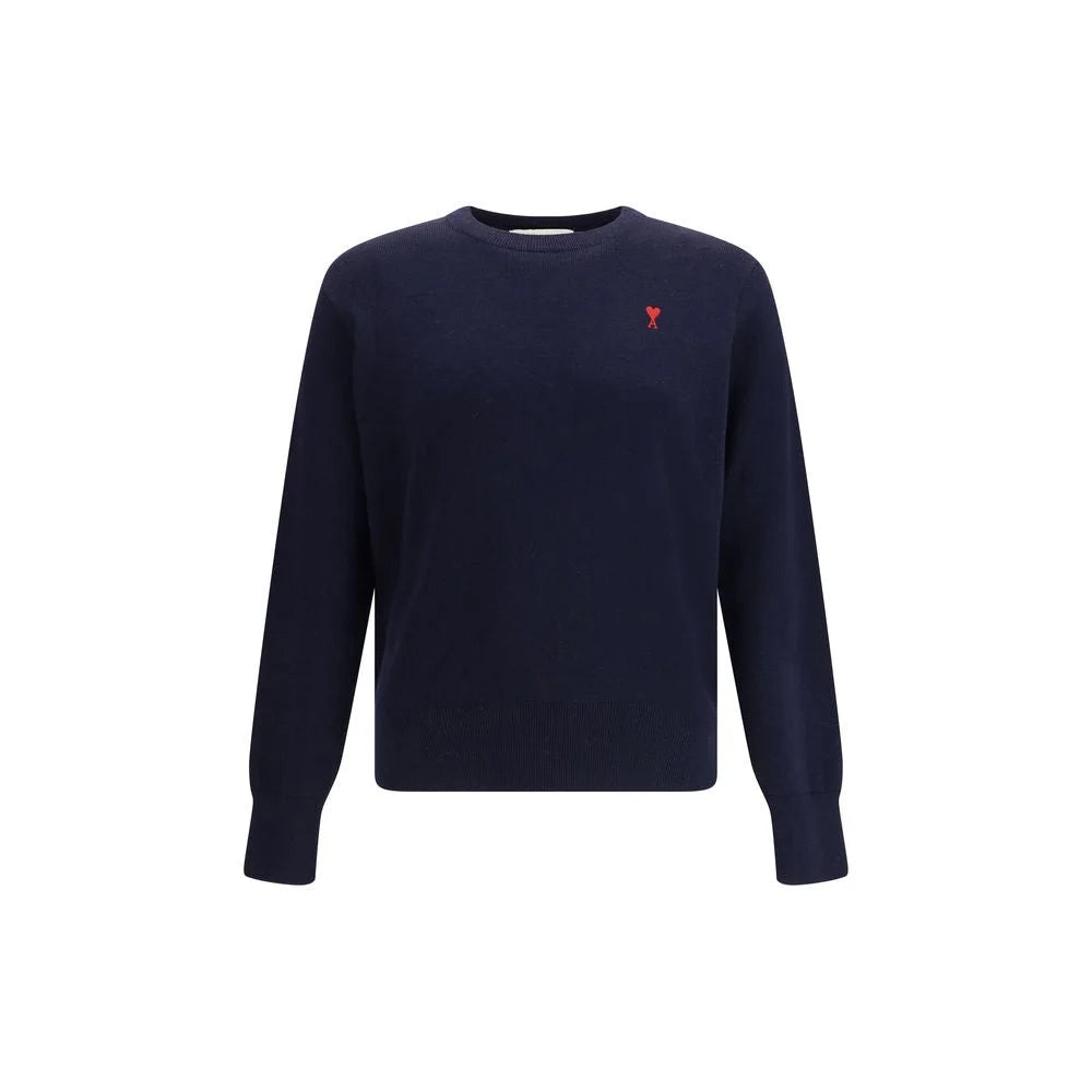 Ami Paris Blue Merino Wool Sweatshirt