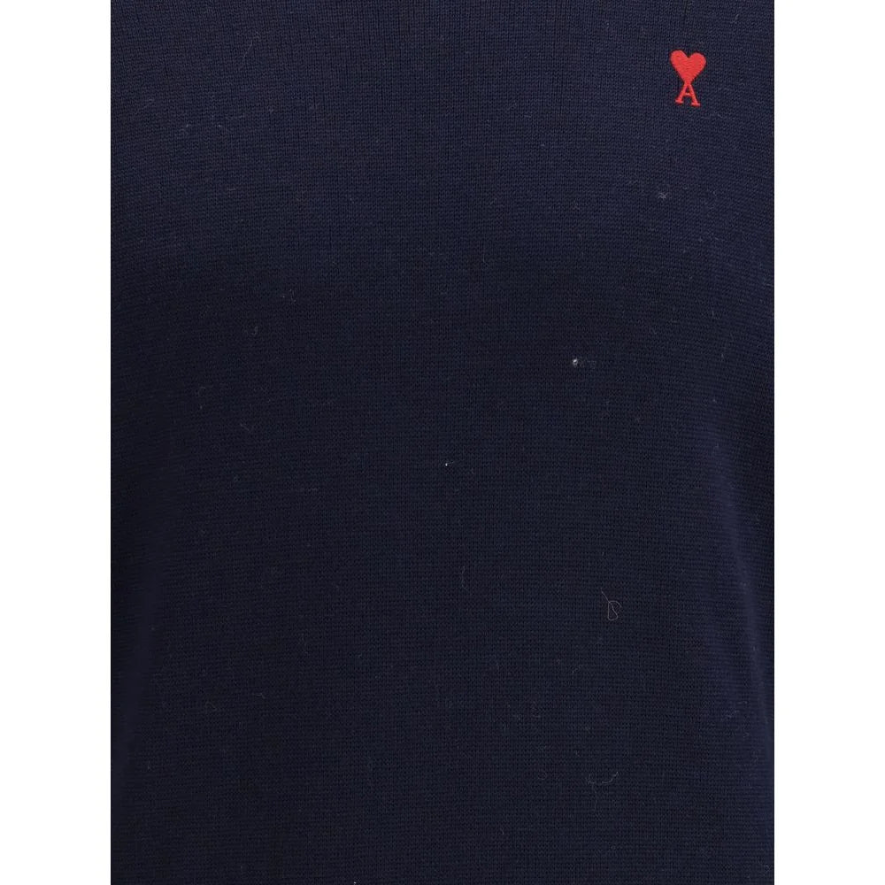 Ami Paris Blue Merino Wool Sweatshirt