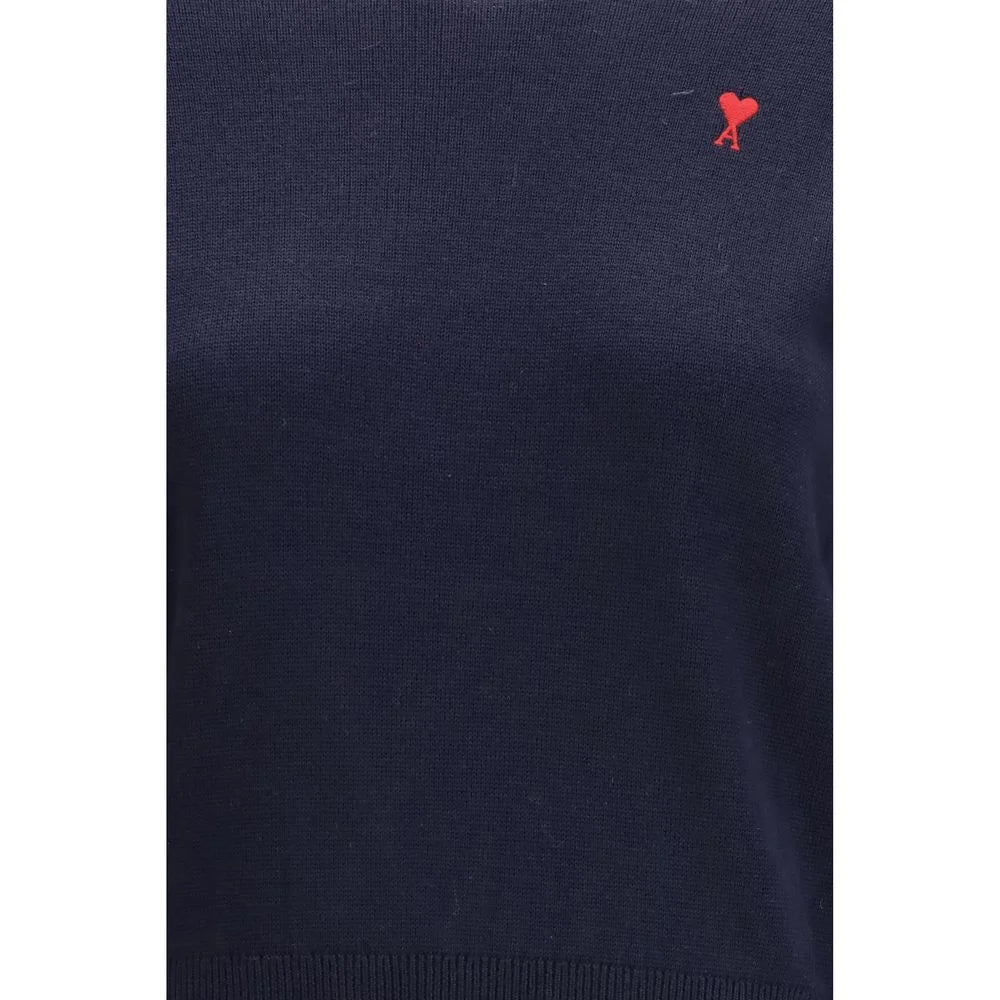 Ami Paris Blue Merino Wool Sweatshirt