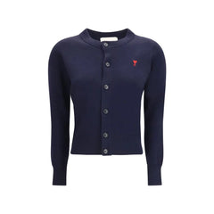 Ami Paris Blue Wool Cardigan
