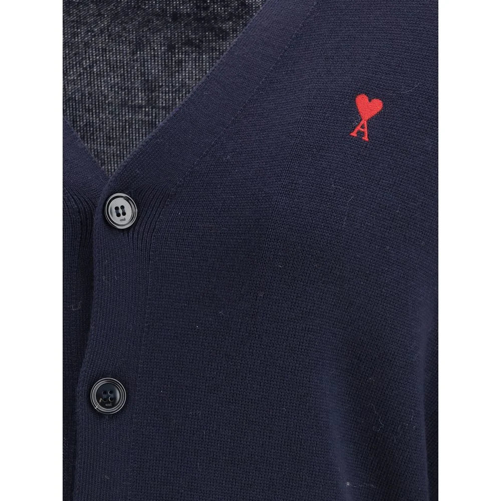 Ami Paris Blue Wool Cardigan