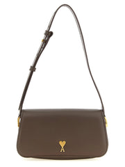 Ami Paris Brown Cowhide Shoulder Bag