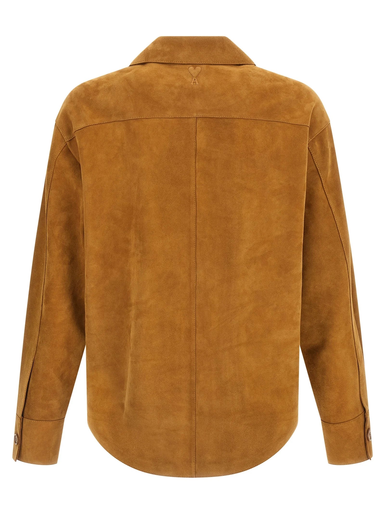 Ami Paris Brown Lamb Leather Leather Jacket