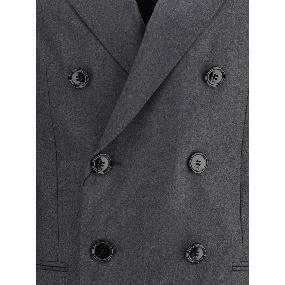 Ami Paris Double-breasted Blazer in Virgin Wool - Sport Jackets