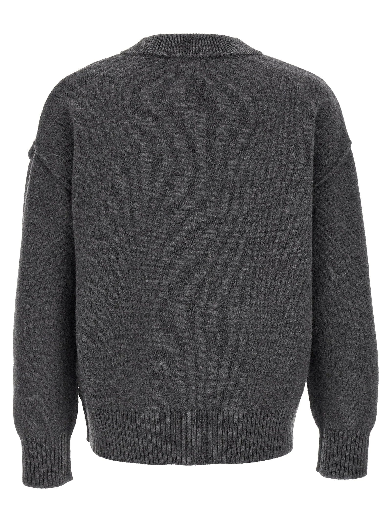 Ami Paris Gray Wool Cardigan - M