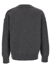 Ami Paris Gray Wool Cardigan - M