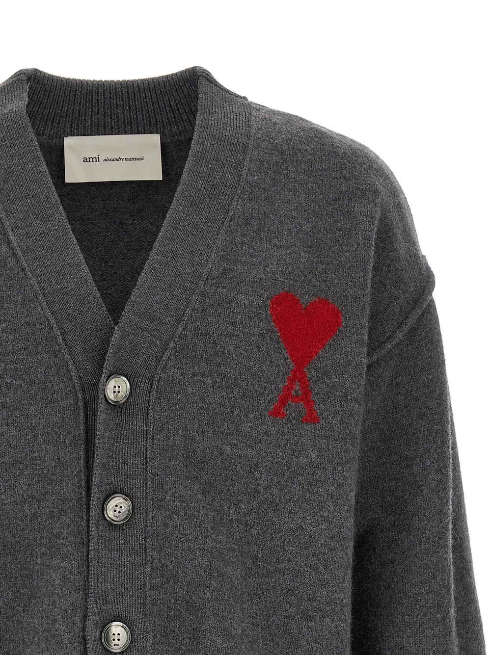 Ami Paris Gray Wool Cardigan - M