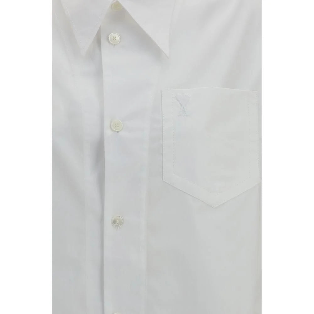 Ami Paris White Cotton Dress Shirt