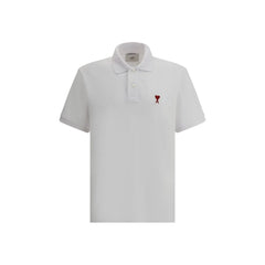 Ami Paris White Cotton Polo Shirt