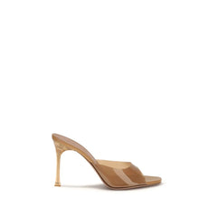 Amina Muaddi Beige Pvc Stiletto Heel Sandals