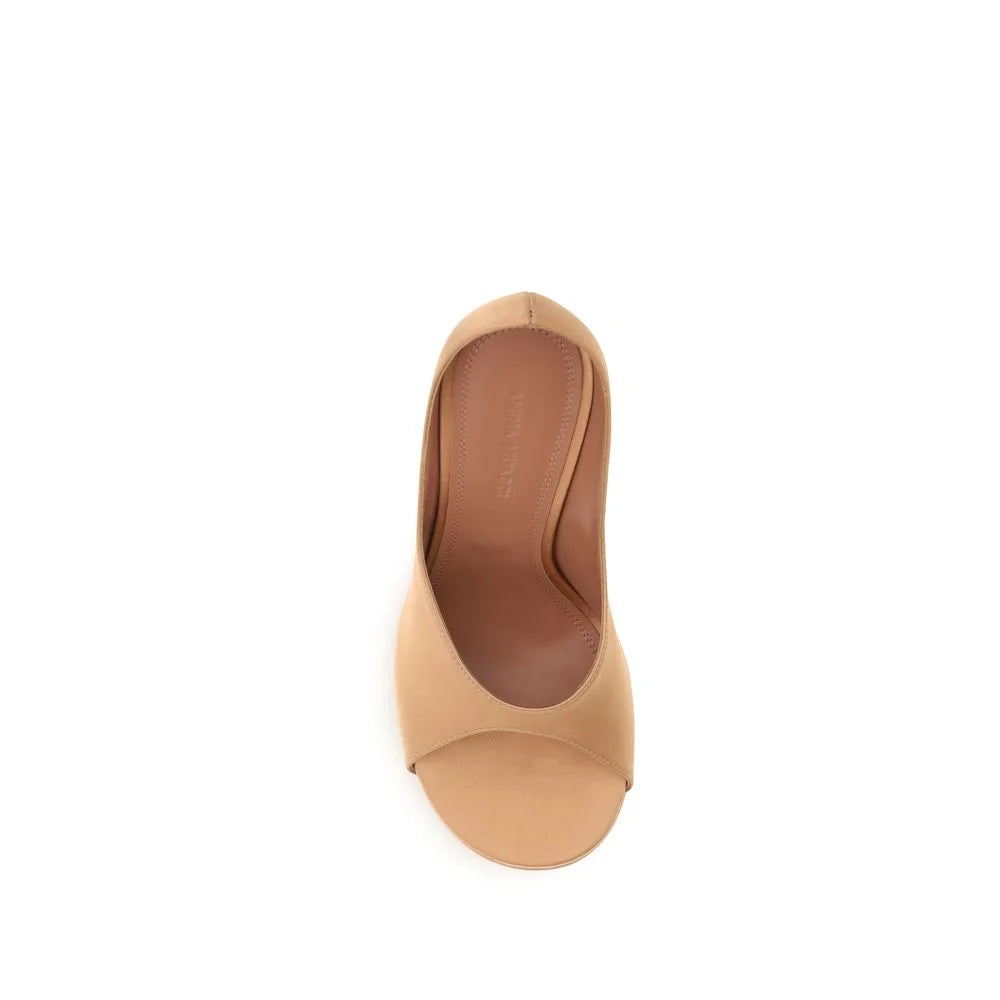 Amina Muaddi Beige Silk Platform Pumps - EU40/US10