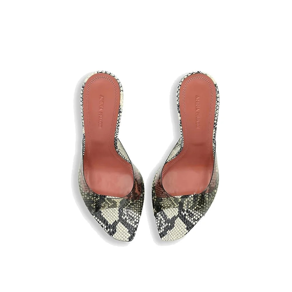 Amina Muaddi Bicolor Pvc Stiletto Heel Sandals - EU36/US6