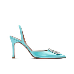 Amina Muaddi Bicolor Silk High Heel Pumps - EU36/US6