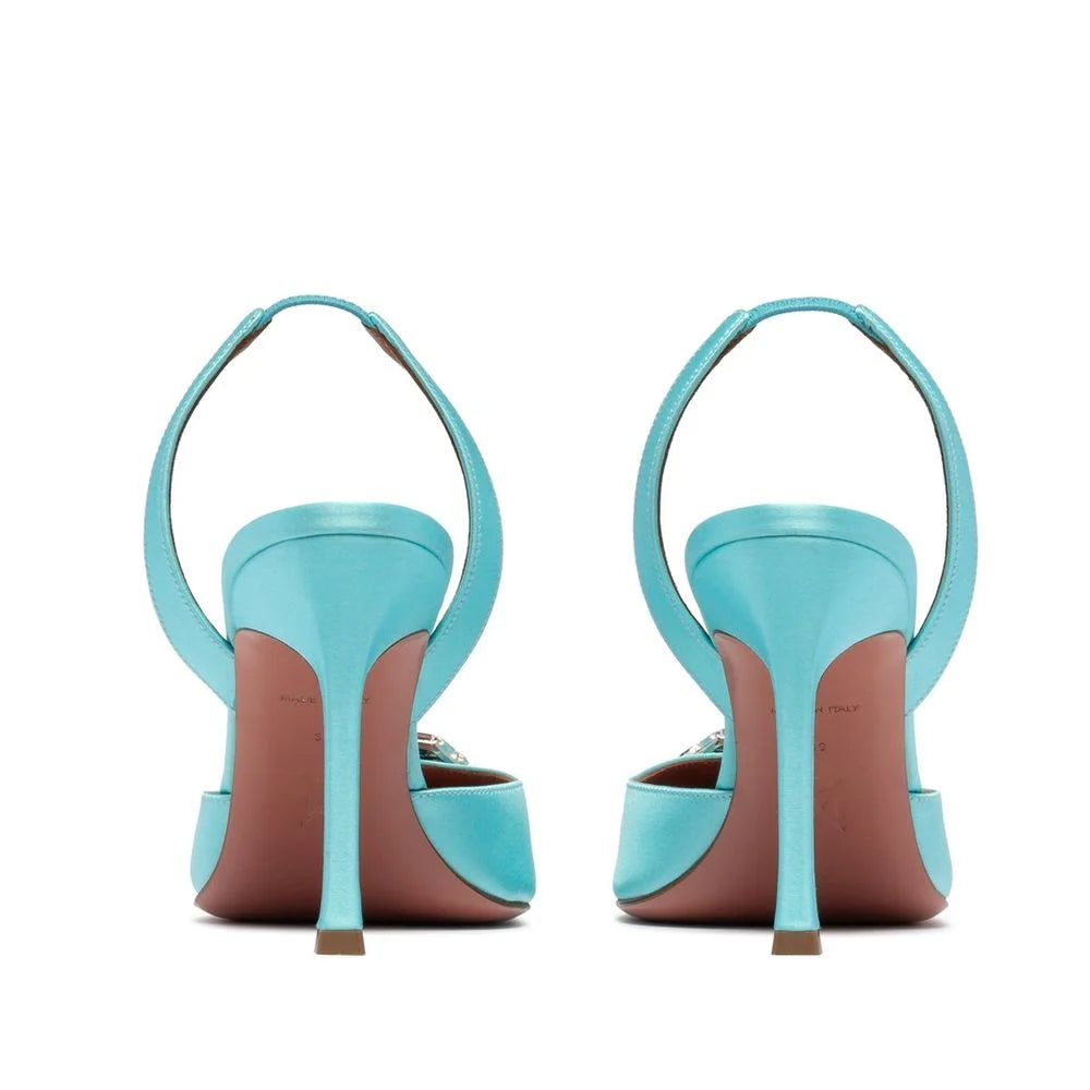 Amina Muaddi Bicolor Silk High Heel Pumps - EU36/US6
