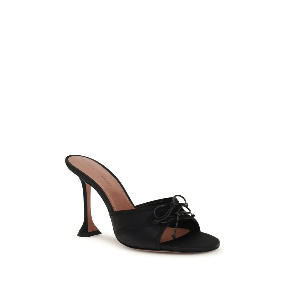 Amina Muaddi Black Calf Leather Bos Taurus Slippers - EU36.5/US6.5