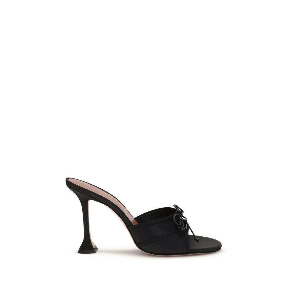 Amina Muaddi Black Calf Leather Bos Taurus Slippers - EU36.5/US6.5