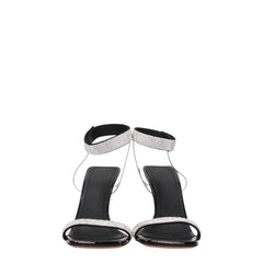 Amina Muaddi Black Crystals Stiletto Heels Sandals