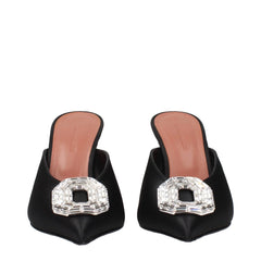 Amina Muaddi Black Satin Pumps - EU36.5/US6.5