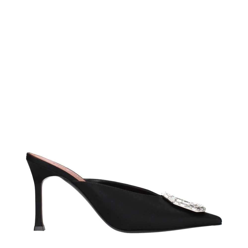 Amina Muaddi Black Satin Pumps - EU36.5/US6.5