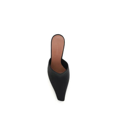 Amina Muaddi Black Silk Sandals - EU38.5/US8.5