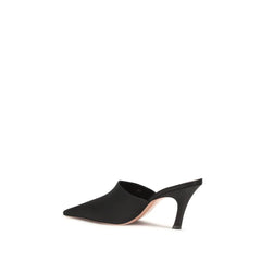 Amina Muaddi Black Silk Sandals - EU38.5/US8.5