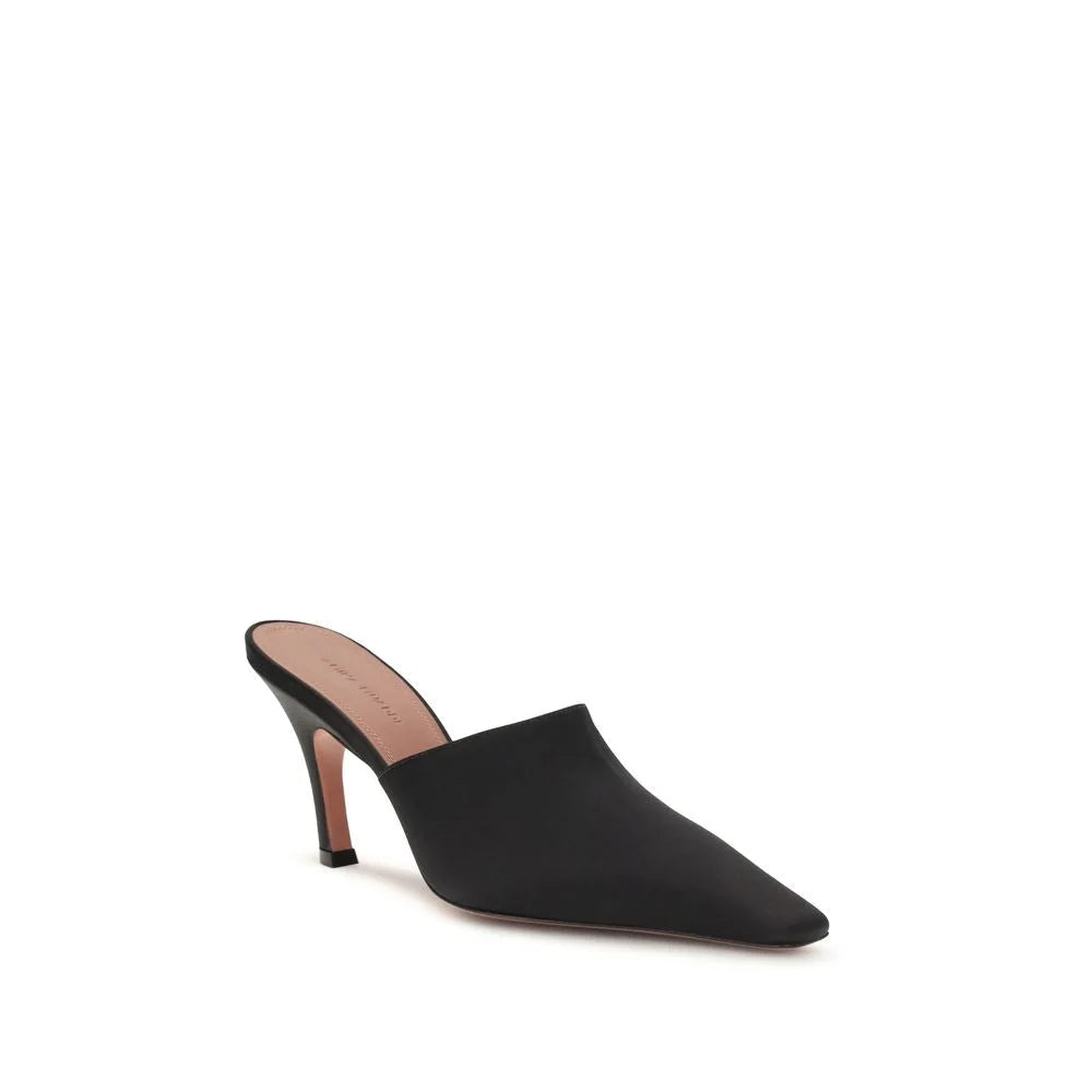 Amina Muaddi Black Silk Sandals - EU38.5/US8.5