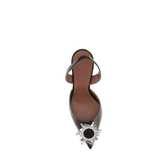 Amina Muaddi Brown Calf Leather Bos Taurus High Heel Pumps - EU37/US7