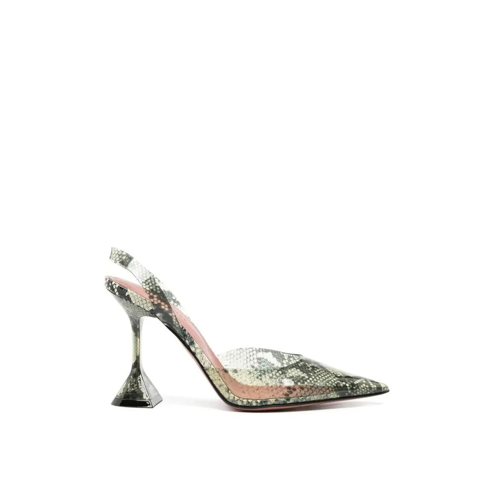 Amina Muaddi Holli Glass 95mm Snakeskin-effect Pumps - Heels