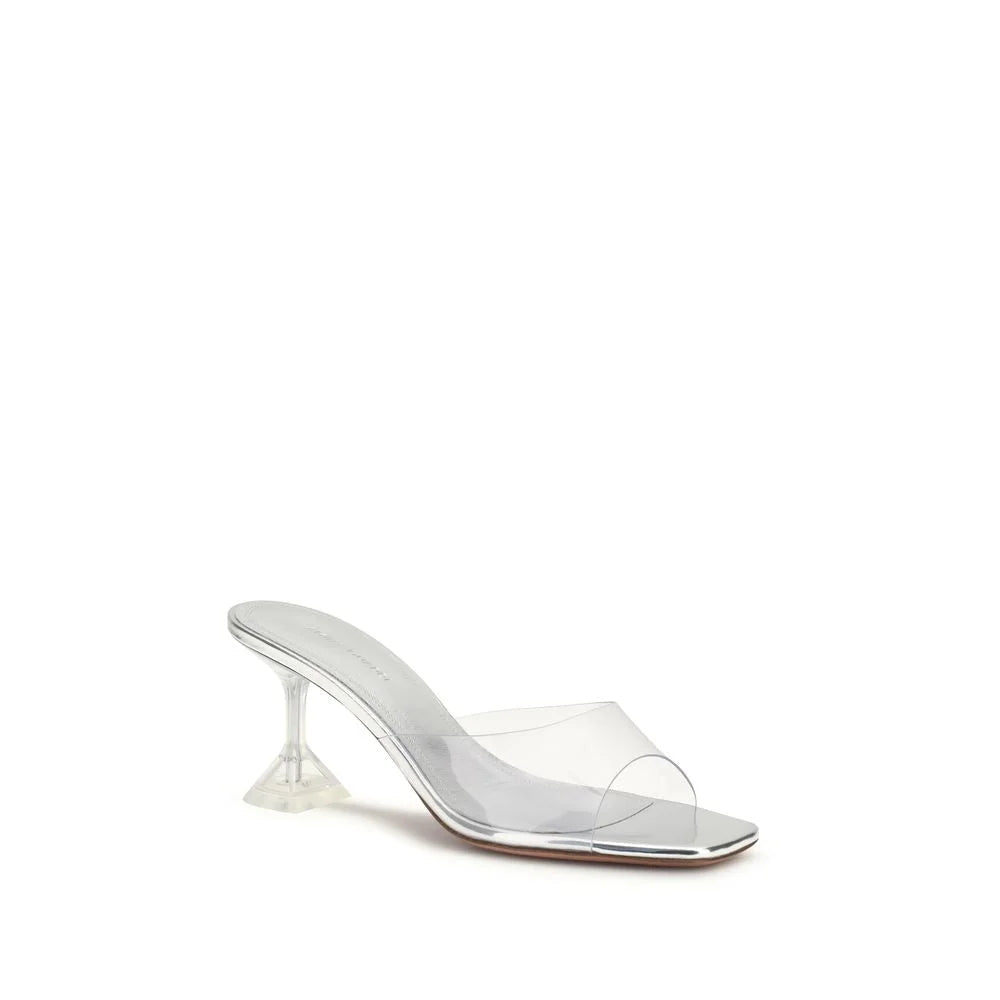 Amina Muaddi Silver Pvc Stiletto Heel Sandals - EU40/US10
