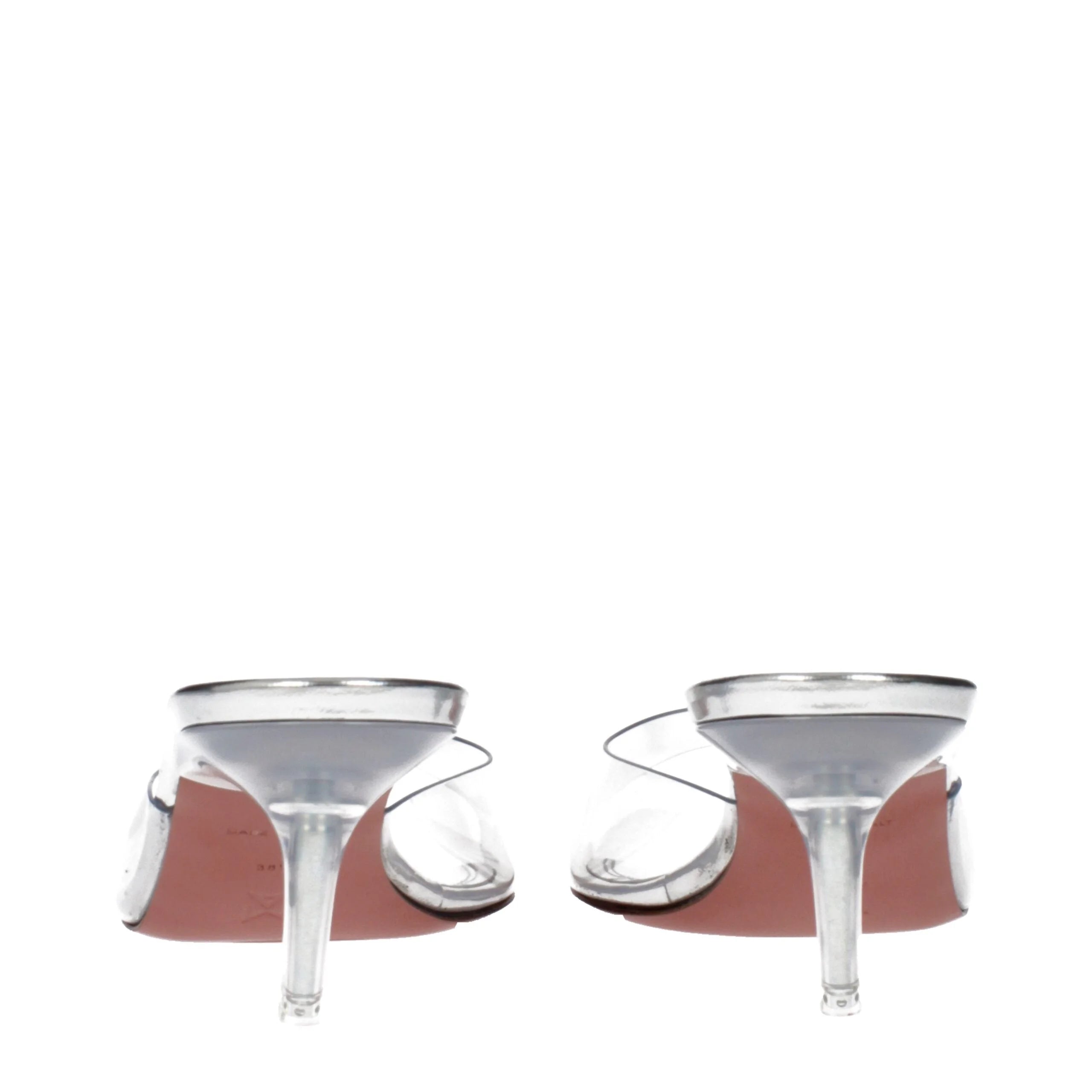 Amina Muaddi Transparent Pvc Stiletto Heel Sandals - EU39/US9