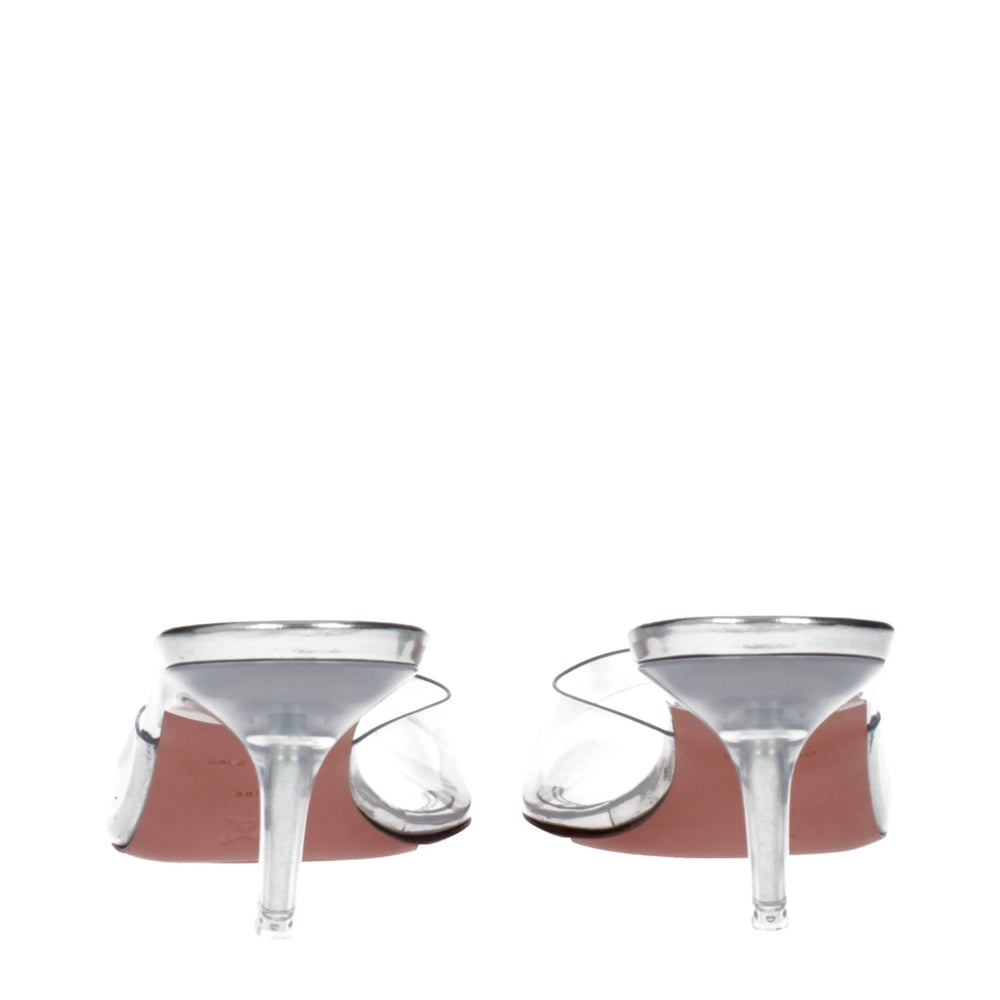 Amina Muaddi Transparent Pvc Stiletto Heel Sandals - EU39/US9
