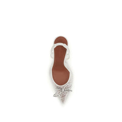 Amina Muaddi White Fabric High Heel Pumps - EU36.5/US6.5