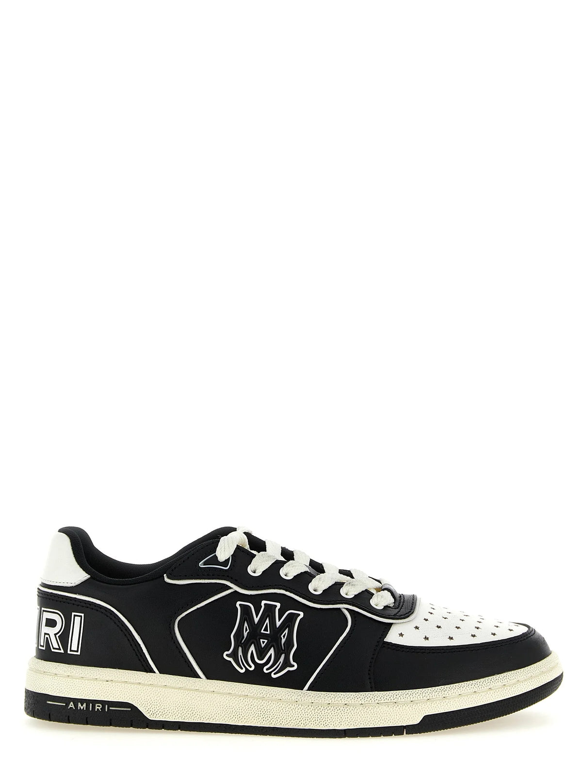Amiri tvåfärgade låga sneakers i nötläder