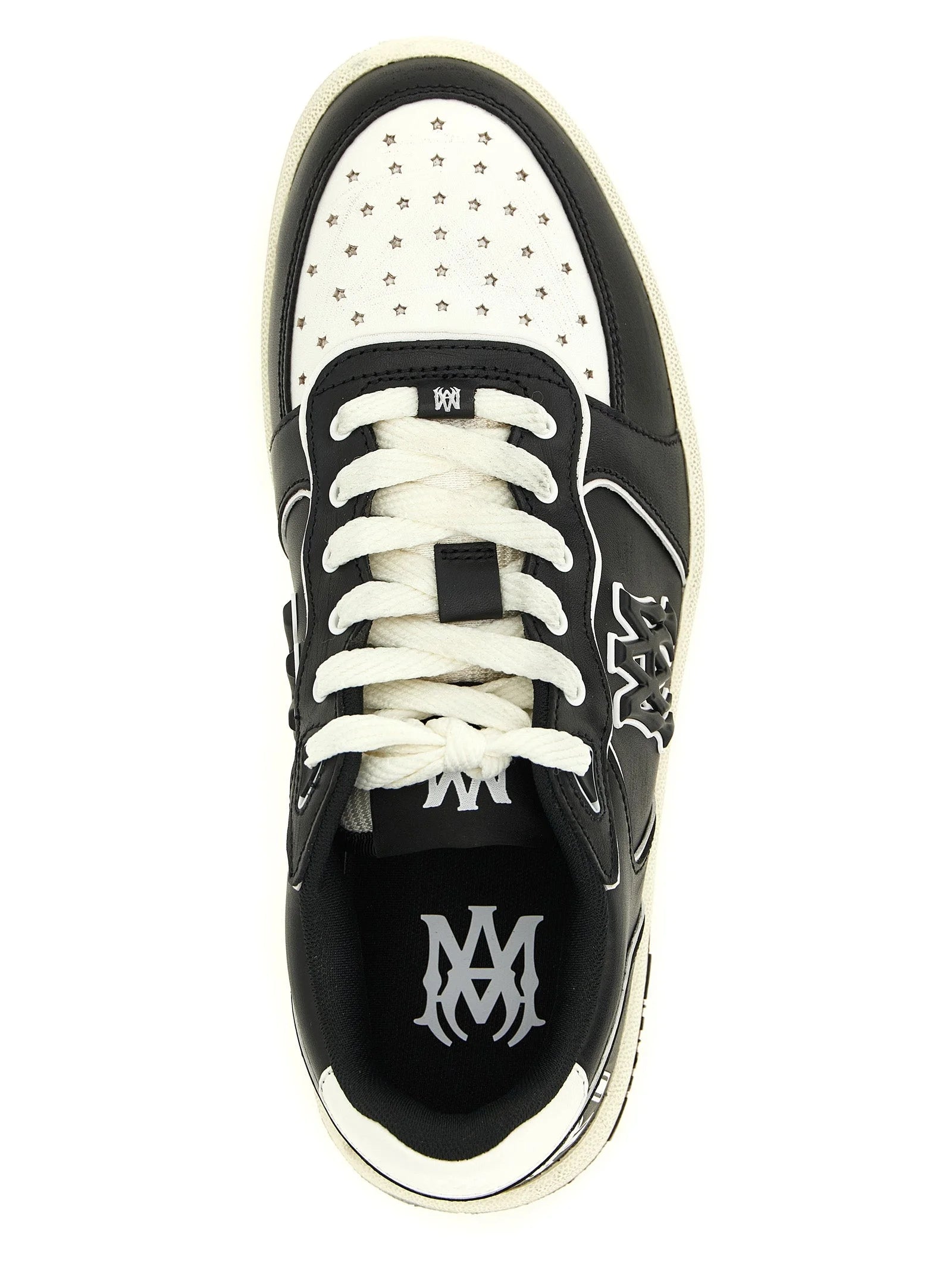 Amiri tvåfärgade låga sneakers i nötläder