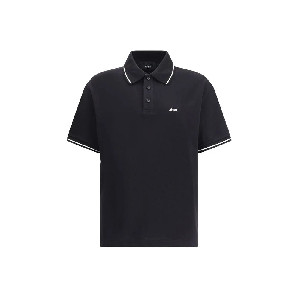 Amiri Black Cotton Polo T-Shirt - L
