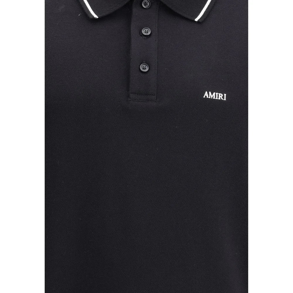 Amiri Black Cotton Polo T-Shirt - L